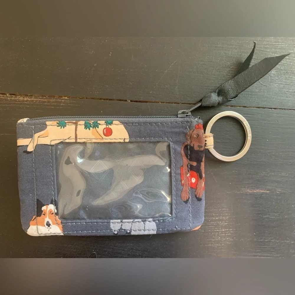 Vera‎ Bradley Dog Print Wristlet - Black and Gray